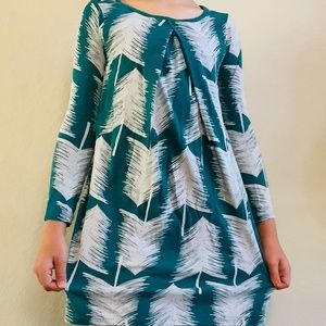 Blue Tea Collection Dress With Pine Trees